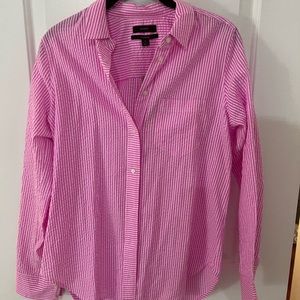 JCrew pink seersucker top with tags